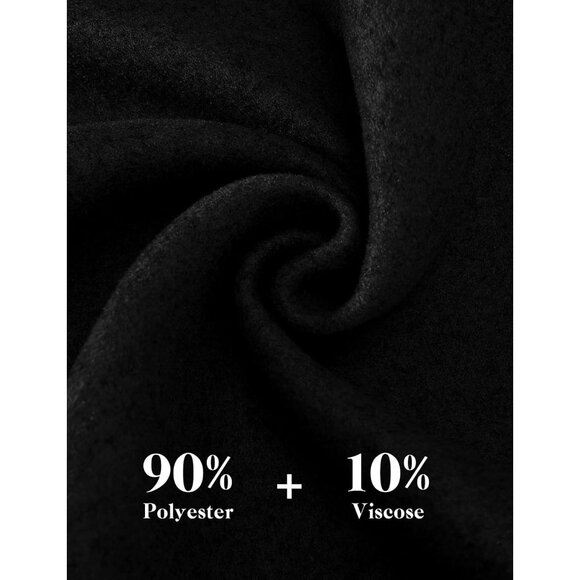 ⚡Women's Black Mid length Autumn and Winter Long Trench Coat With Belt Elegant - Picture 6 of 8